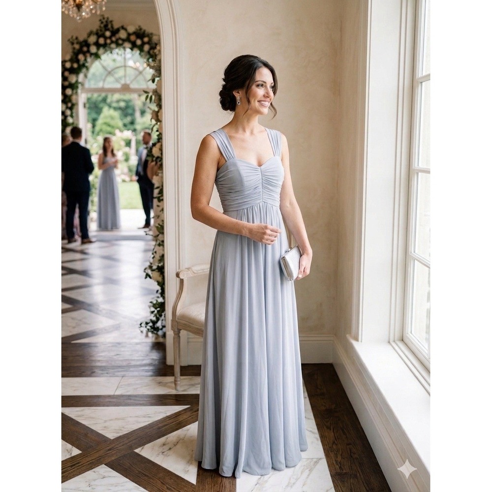 Birdy Grey Maria Silver Chiffon Sleeveless Bridesmaid Dress XS